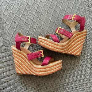 Kate Spade Pink Patent Wedges ~ 5.5